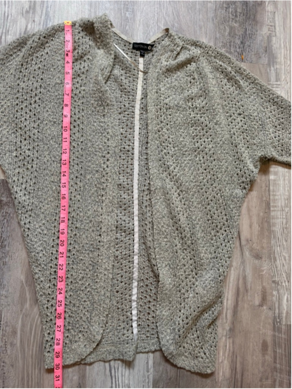 Cotton On Open Knit Cocoon Cardigan Sweater Grey/Beige Boho Size S - Picture 10 of 13